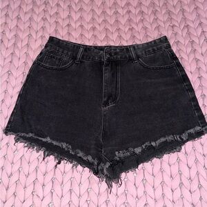 Women's Black Denim Shorts